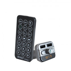 Modulator 3 IN 1 FM digital SOGO 8422, LED, Iesire duala USB, Bluetooth, Microfon incorporat, MP3,Telecomanda, Negru