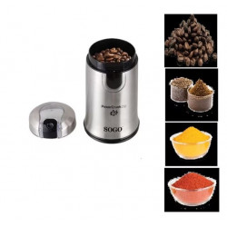 Rasnita electrica de cafea SOGO MOL-SS-5234,150W, 2IN1 Cafea si condimente, capacitate recipient 50g, otel inoxidabil, argintiu