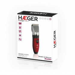 Aparat de tuns HAEGER PROEDGER HC-WR3.007A, 3V,cu invelis ceramic si lame din titan, 2 acumulatori, reincarcabili, Rosu