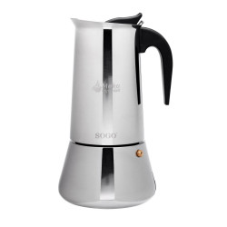 Expressor de cafea Moka SOGO CAF-SS-7630, Capacitate 9 cesti, Otel Inoxidabil, Potrivit pentru Plite Electrice, Vitroceramice, Inductie si Gaz, Argintiu