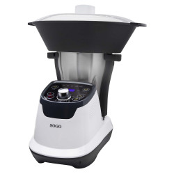 Robot de bucatarie multifunctional Cooker SOGO BAT-SS-14545, Vase 1,75L, 800W, 6 viteze, temperatura reglabila 37- 120ºC, timer, Afisaj LED, accesorii incluse, Negru/Alb