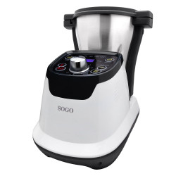Robot de bucatarie multifunctional Cooker SOGO BAT-SS-14545, Vase 1,75L, 800W, 6 viteze, temperatura reglabila 37- 120ºC, timer, Afisaj LED, accesorii incluse, Negru/Alb