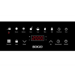 Plita electrica cu inductie SOGO COS-SS-10245, 2000W,10 Trepte de putere, Control digital, Timer, temperatura reglabila 60-300°C, negru