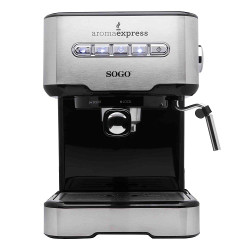 Espressor de cafea SOGO CAF-SS-5685, 850W, presiune 20 bari, 1,5 litrii, panou iluminat, dispozitiv spumare, Timer, 2 filtre, Inox
